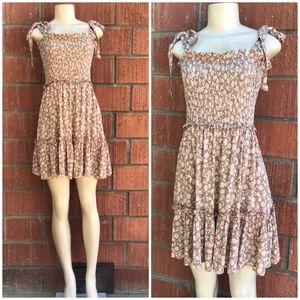 Altar'd State Floral Brown Dress
